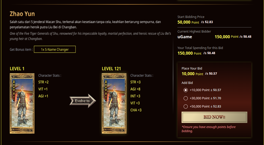 General Selection and Bidding