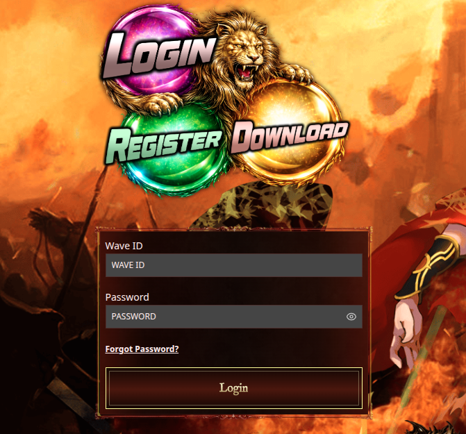 Log in Wavegame